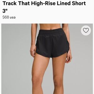 Lululemon Track That High-Rise Lined Short 3”
